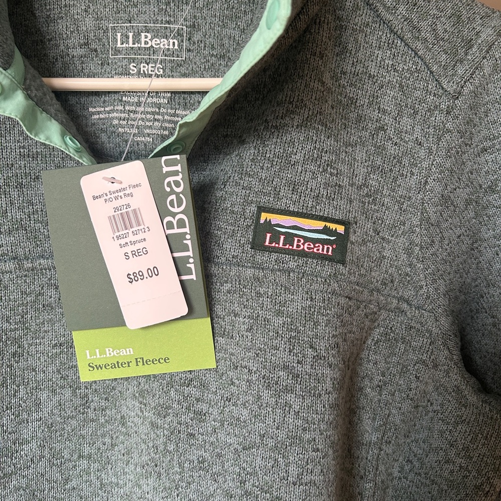 L.L. Bean Women’s Pullover Fleece Sweater Blue Green